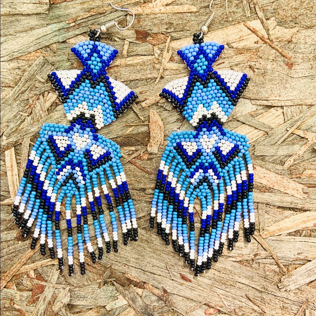 Adelita Huichol Beaded Earrings Handmade E-220 21$